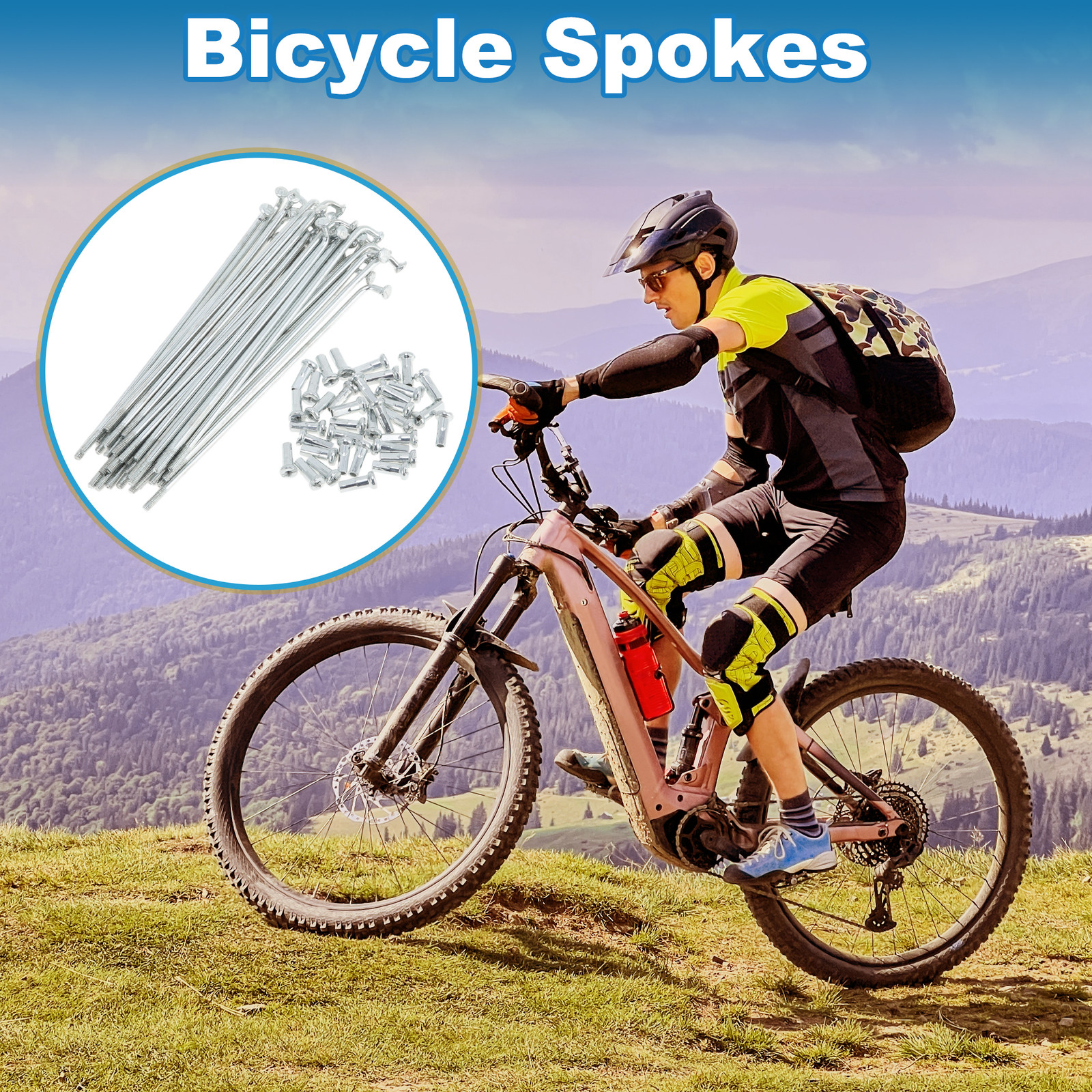 36 Set 14G Bicycle Spokes 89mm Bike Wheel Spokes Galvanized Carbon Steel