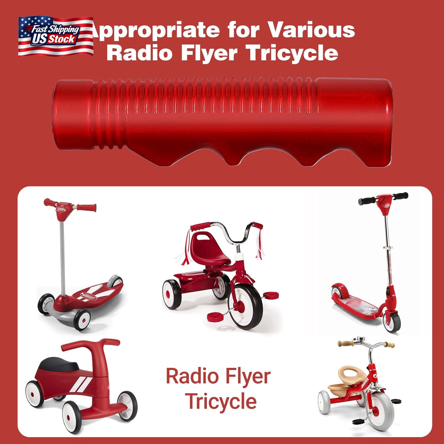 Handlebar Grips Compatible with Tricycle, 3/4 Inch Bicycle Grip, Kids Non-Slip-B