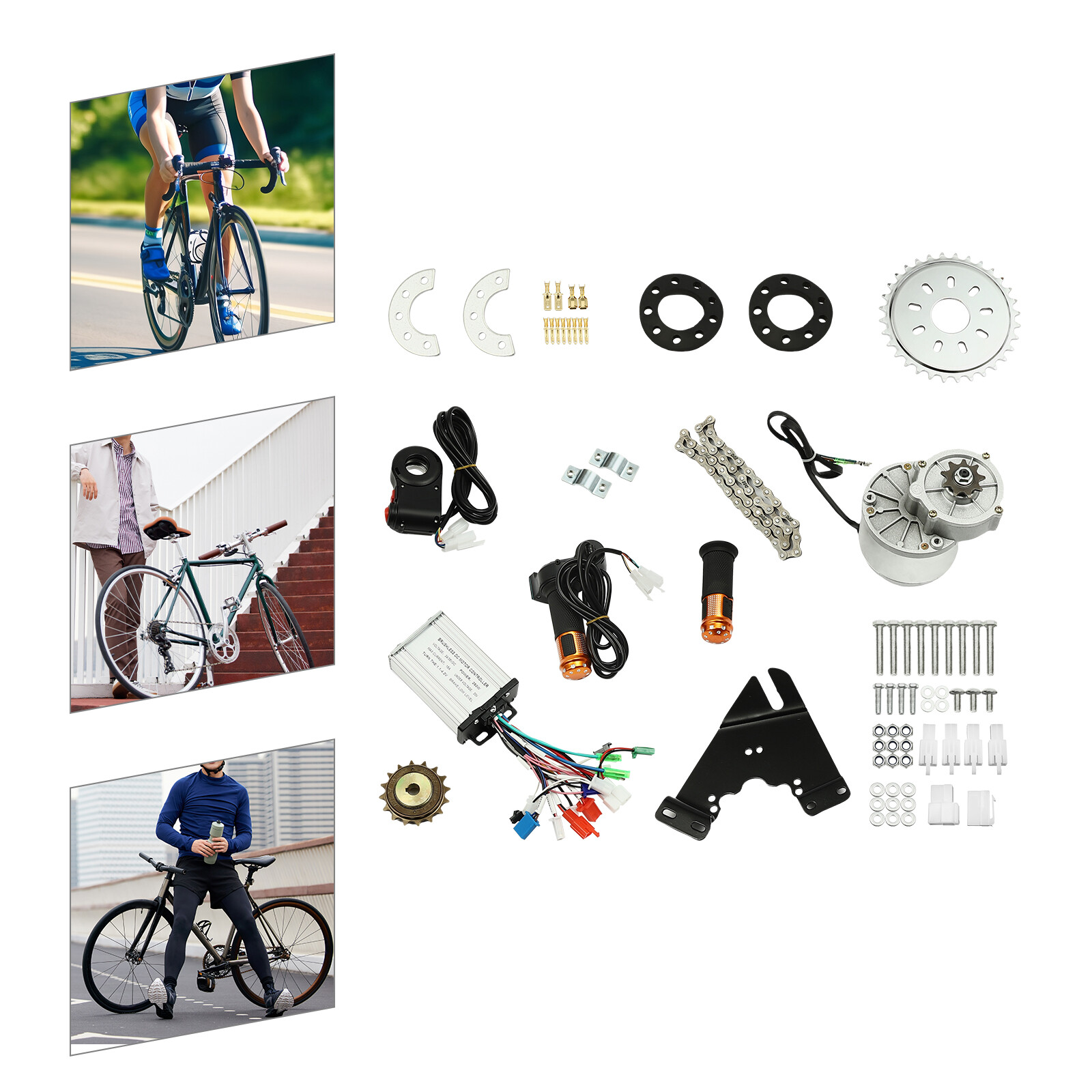Electric Bicycle Brushless Motor Kit E-Bike Conversion Installation Kit 36V 350W