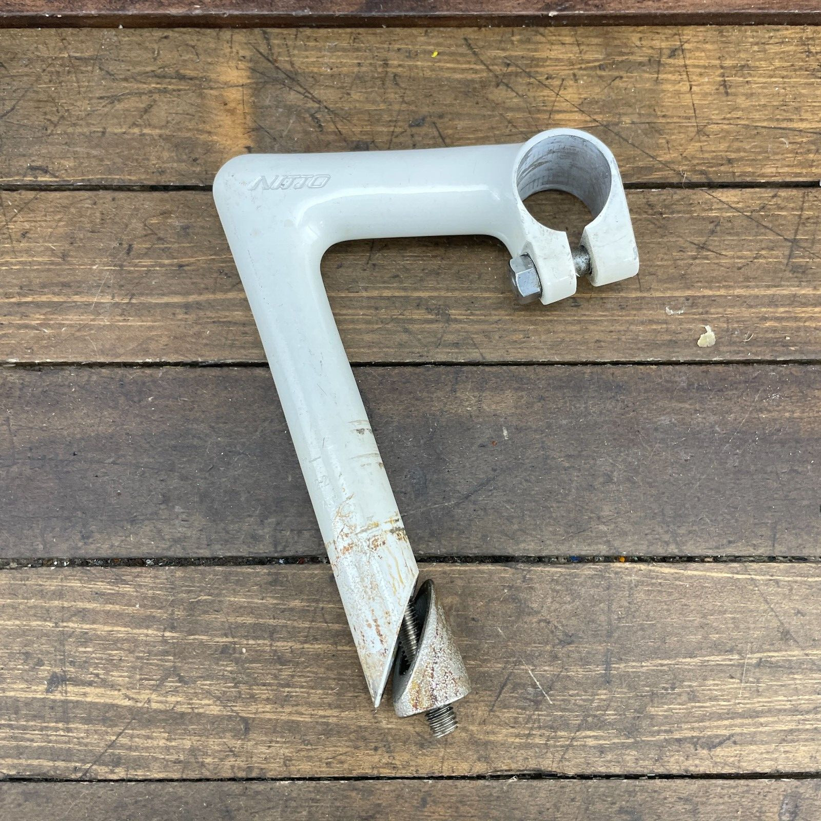 Vintage Nitto Stem 90 mm 26.0 mm White Lightning 22.2 mm 1in Quill 80s Alloy