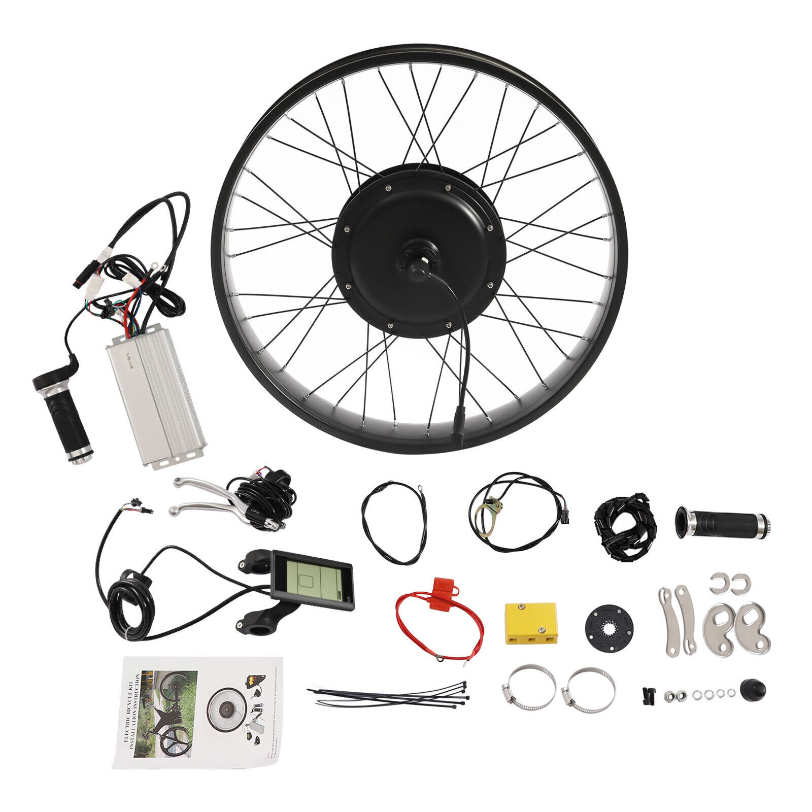26″ 1200W Fat Tire Electric Bicycle Motor E-Bike Rear Wheel LCD Conversion Kit