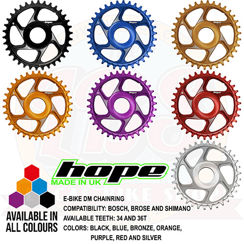 Hope E-Bike Spiderless Direct Mount Chainring Bosch Brose Shimano – Brand New