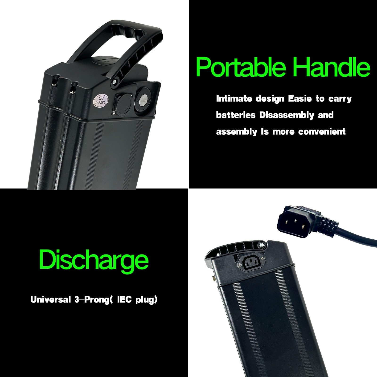 48V 20Ah/13Ah Lithium-io Battery with Portable Handle, No Bottom Connection Port