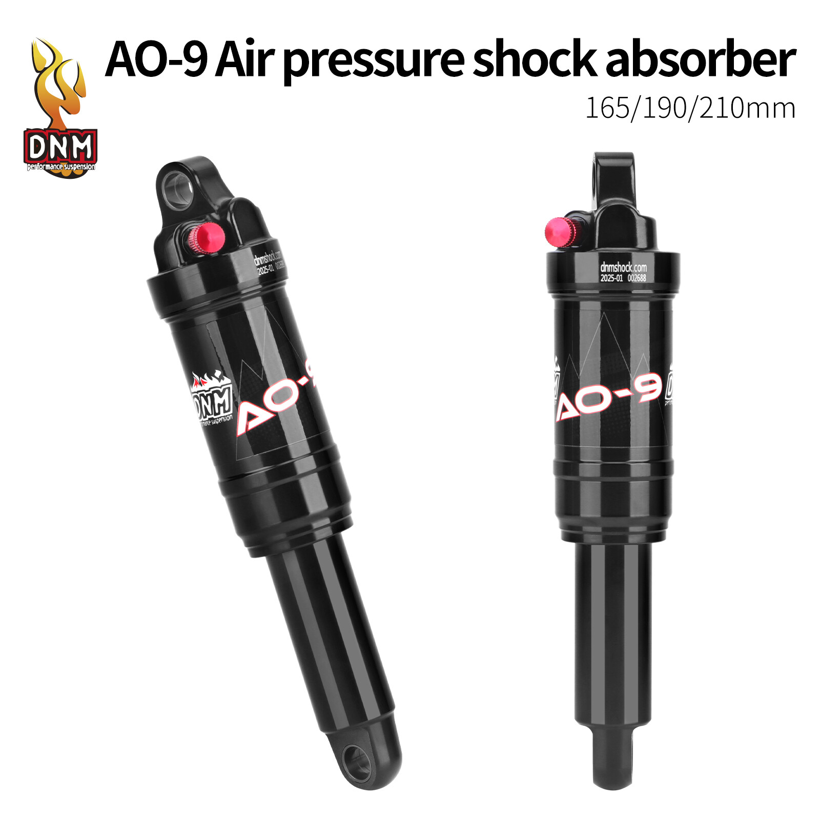 DNM Bike Air Shock Suspension XC/City/E-Bike Bicycle Rear Shock 165/190/210mm