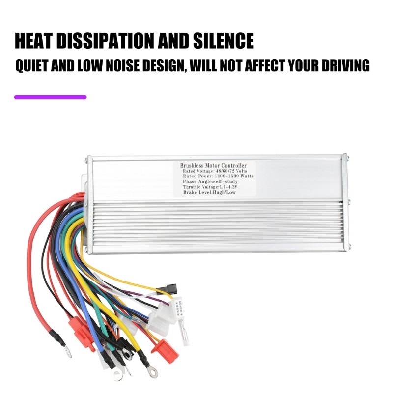 48V-72V Electric Bike Brushless Motor Controller 1200W-1500W 3 Gear Speed Design