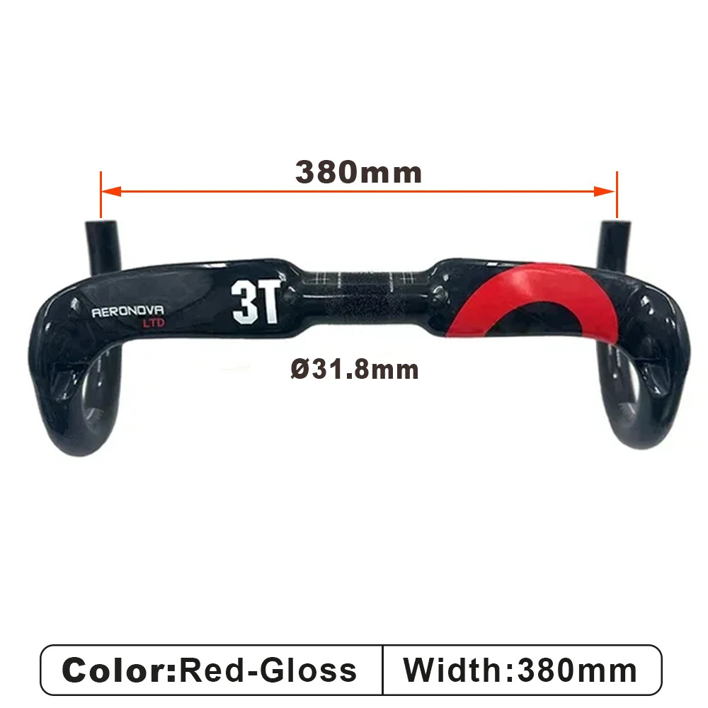 3T Road Bike Handlebar Carbon Fiber Bicycle Bend Handlebar 31.8*400/420/440mm