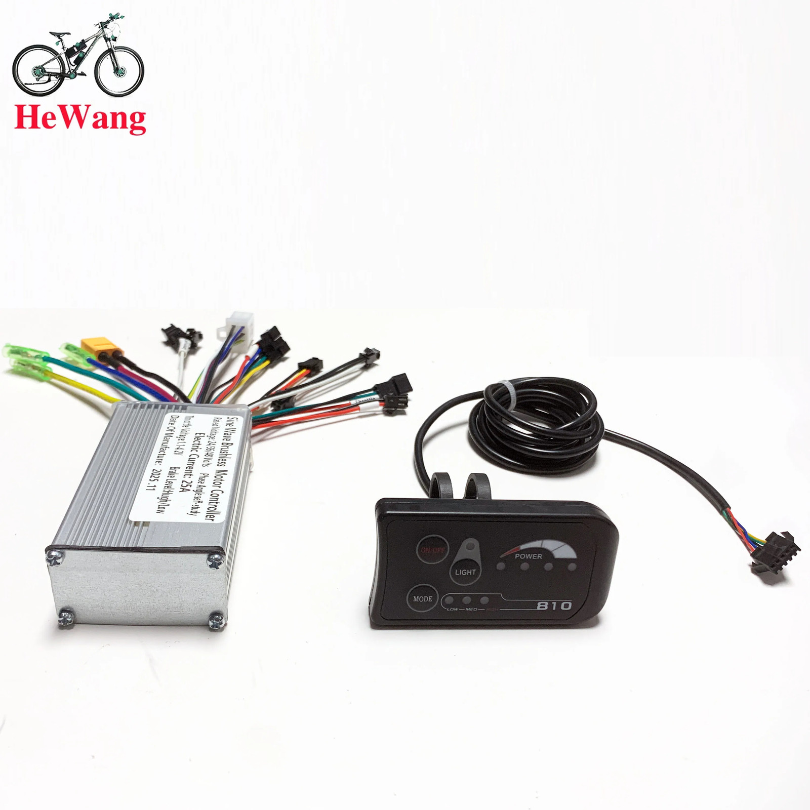 350W 500W E-Bike sine wave Controller 25A/30A with S810 LED Display SET 750W 100