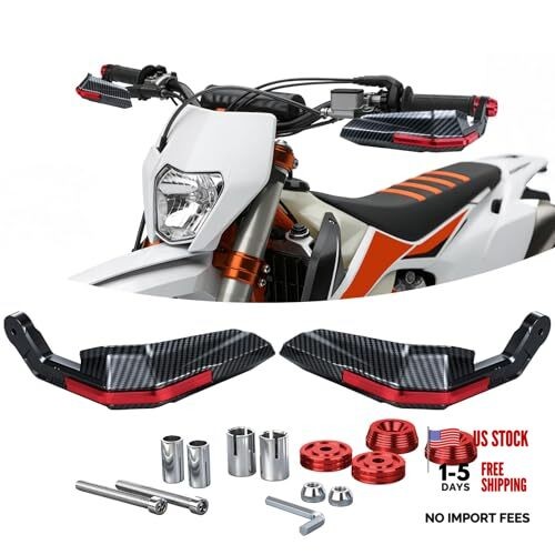 Dirt Bike Handguards, Aperture 0.66-0.83″ Motorcycle Handlebars Guards red