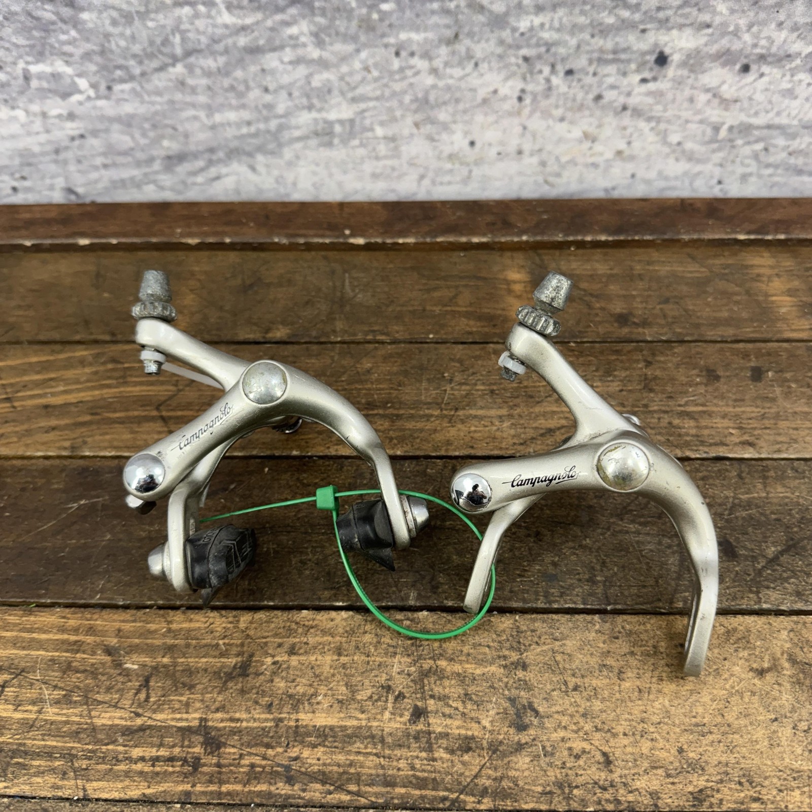 Vintage Campagnolo Caliper Brakes Set Silver F/R Road Racing Bike Side Pull 90s