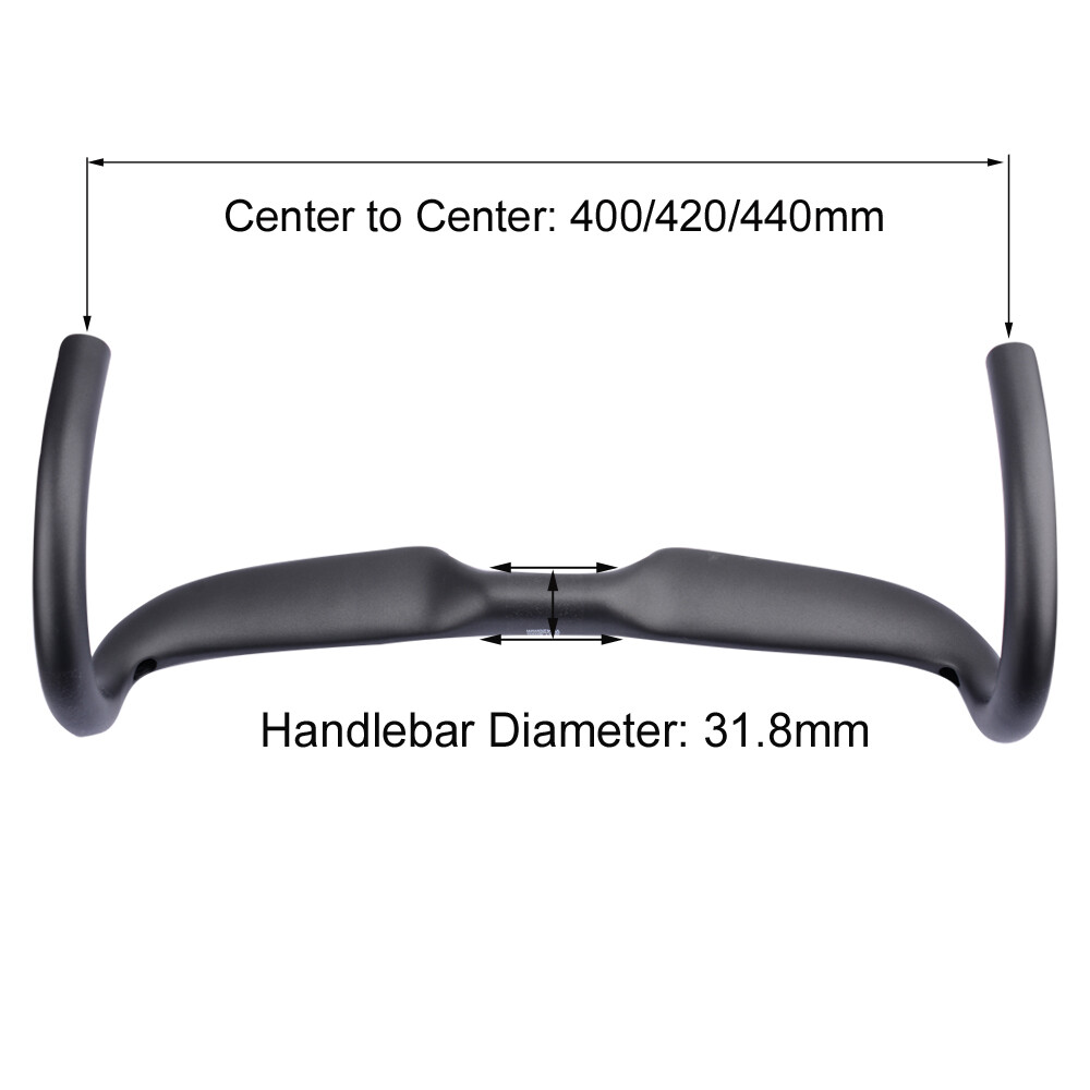 Carbon Fiber Road Bike Handlebar 420mm Racing Bent Drop Bar Internal Routing 440