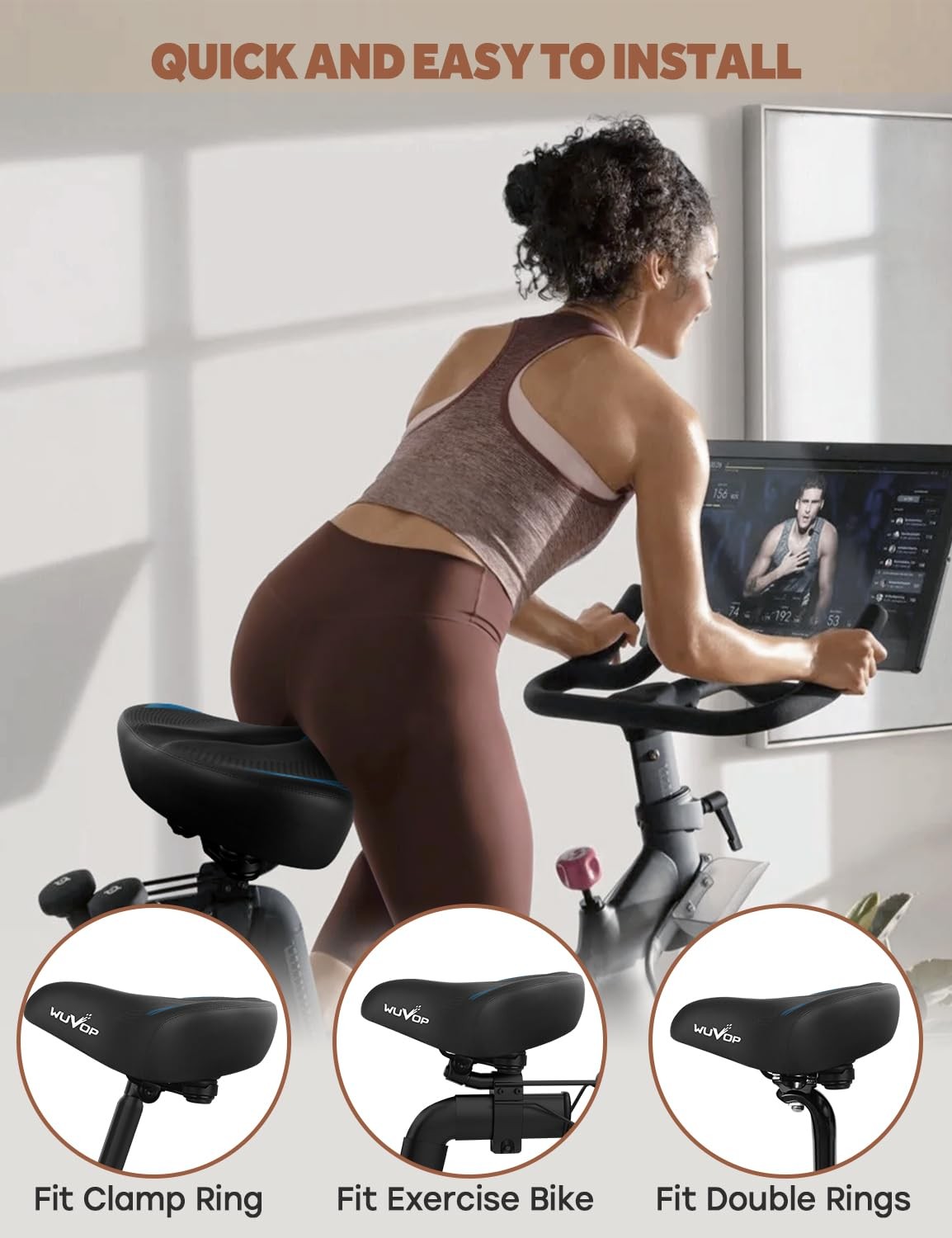 Oversized Bike Seat Cushion for Peloton Bike & Bike+, Comfort Bicycle Saddle