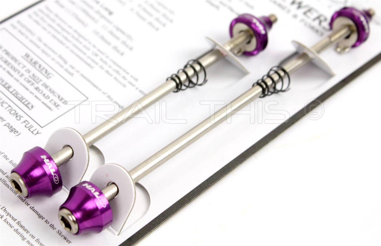 Halo Hex Key 100/135mm Bolt-On Skewer Set Front/Rear Road / Track Bike PURPLE