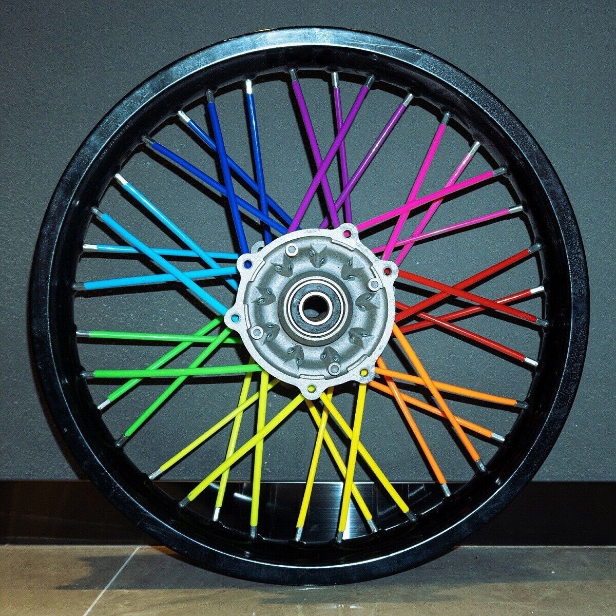 72pcs Dirt Bike Motorcycle Spoke Skin Cover Wheel Rim Guard Protector Wraps