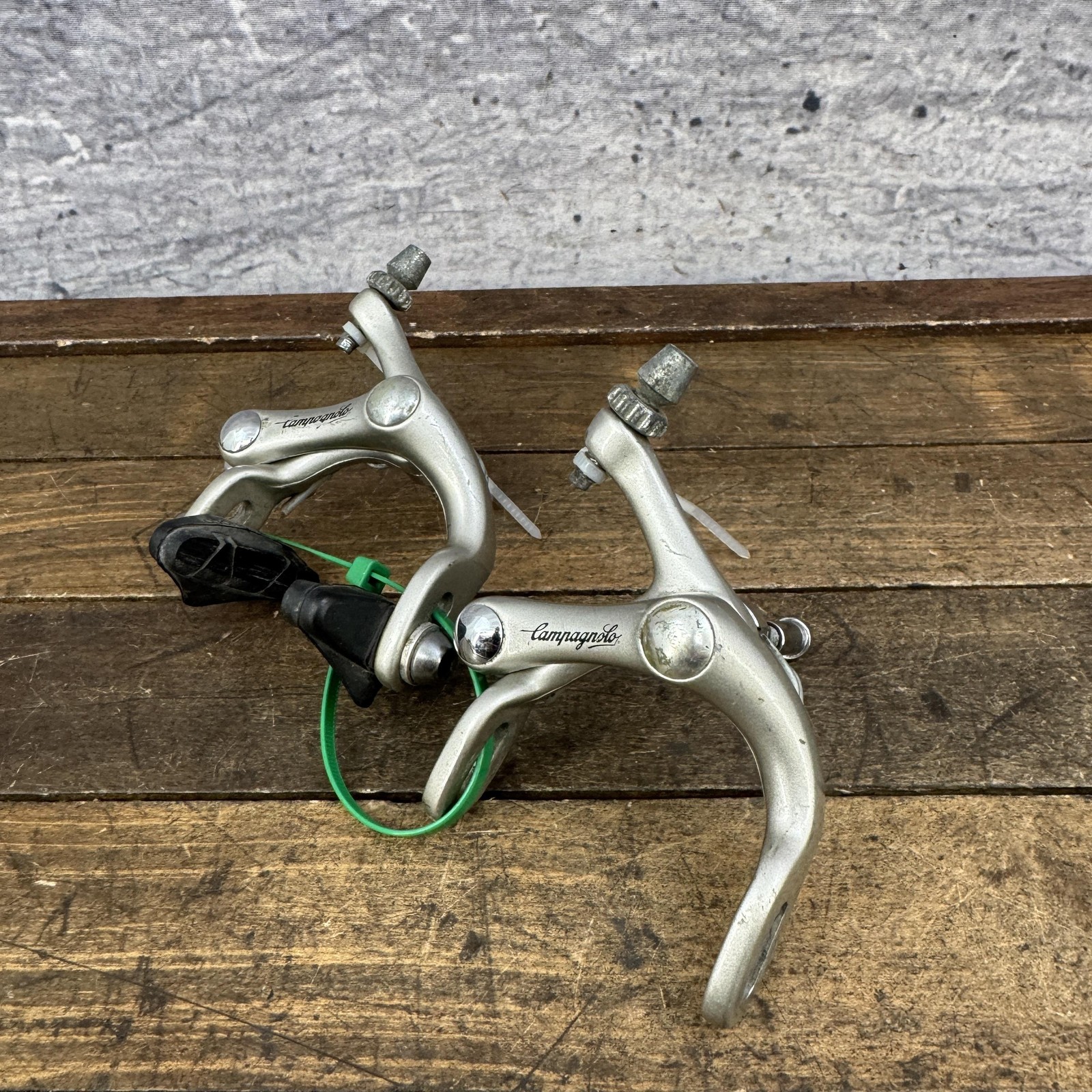 Vintage Campagnolo Caliper Brakes Set Silver F/R Road Racing Bike Side Pull 90s