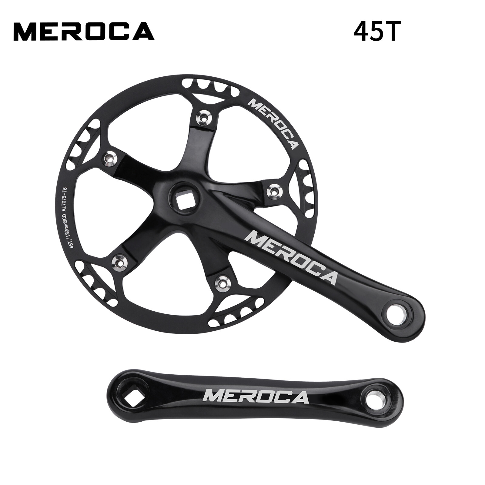 MEROCA Square Taper Crankset 130BCD Crank MTB Folding Bike Bicycle Crank Arms