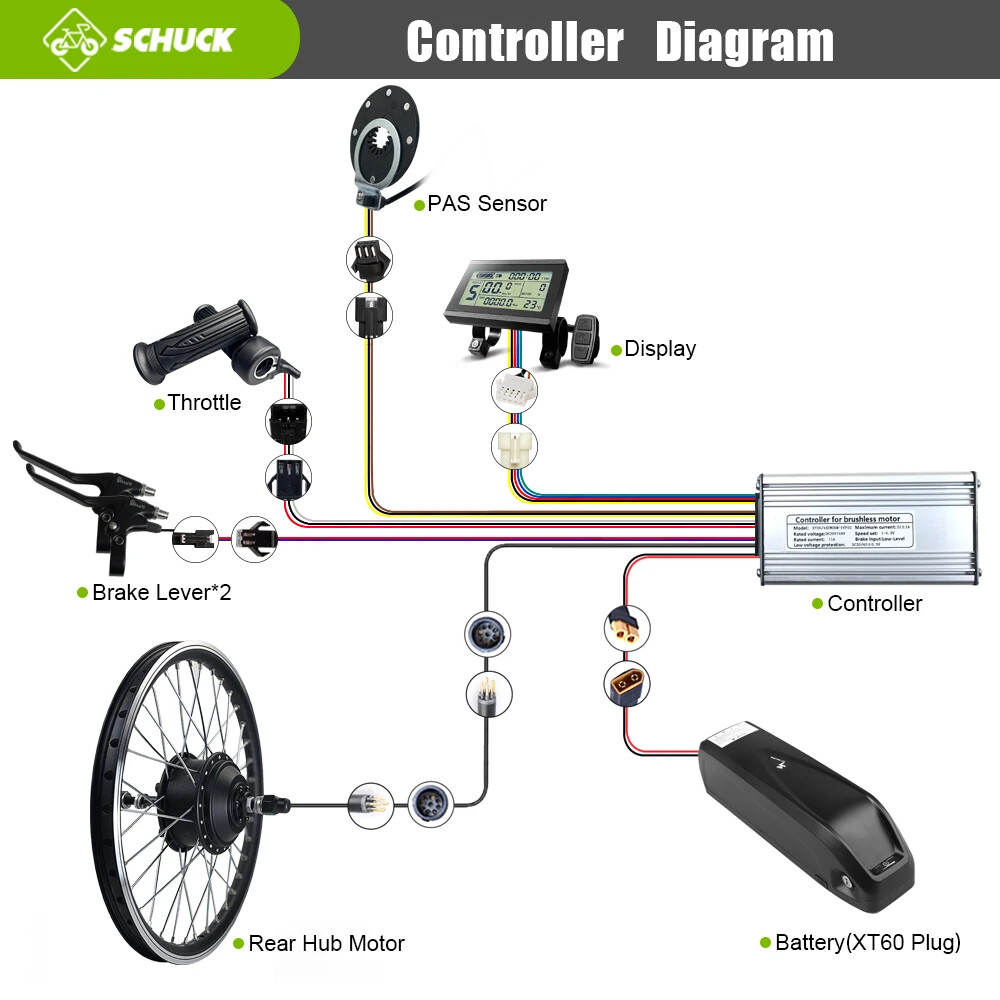 36V 48V 250W Electric Bike Brushless Rear Hub Motor Conversion Kit 16-29″ 700C