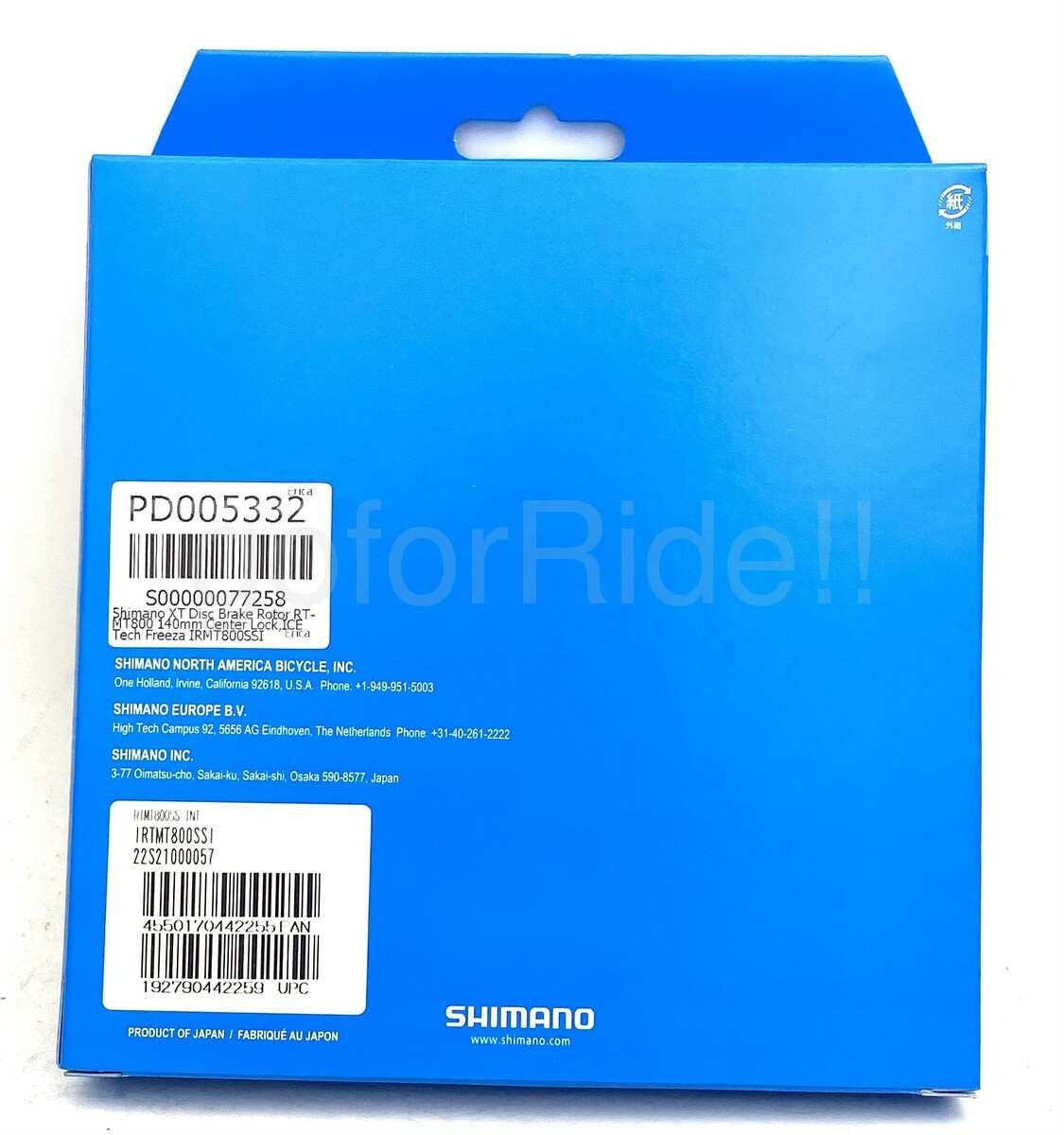 Shimano XT Ice-Tech RT-MT800 Center Lock Bike Disc Brake Rotor 140mm IRTMT800SSI