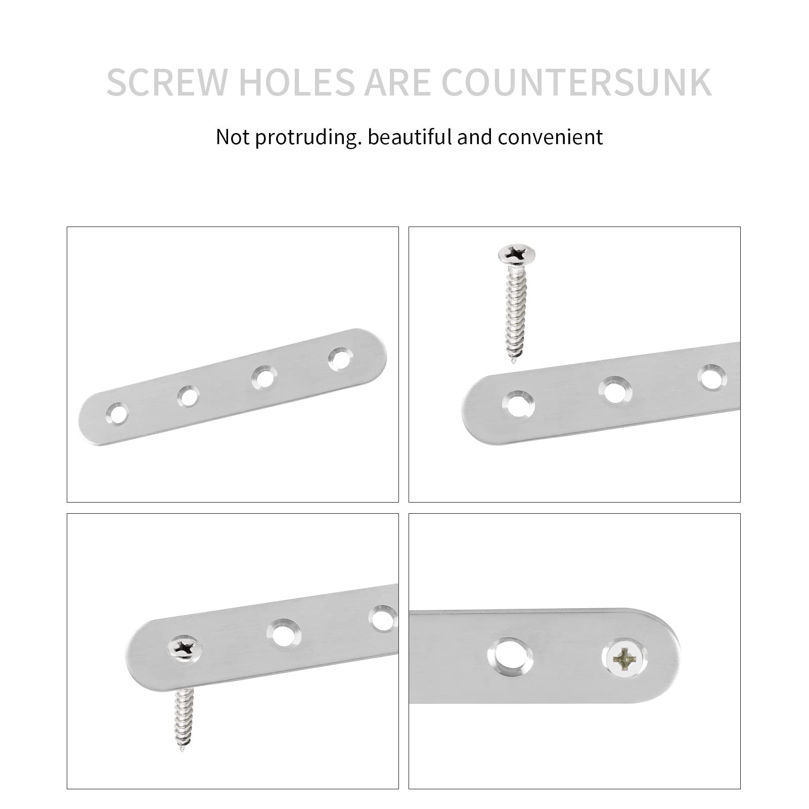 20Pcs Stainless Steel Straight Brace 97mm/3.8″ Metal Joining Plates Heavy Dut…