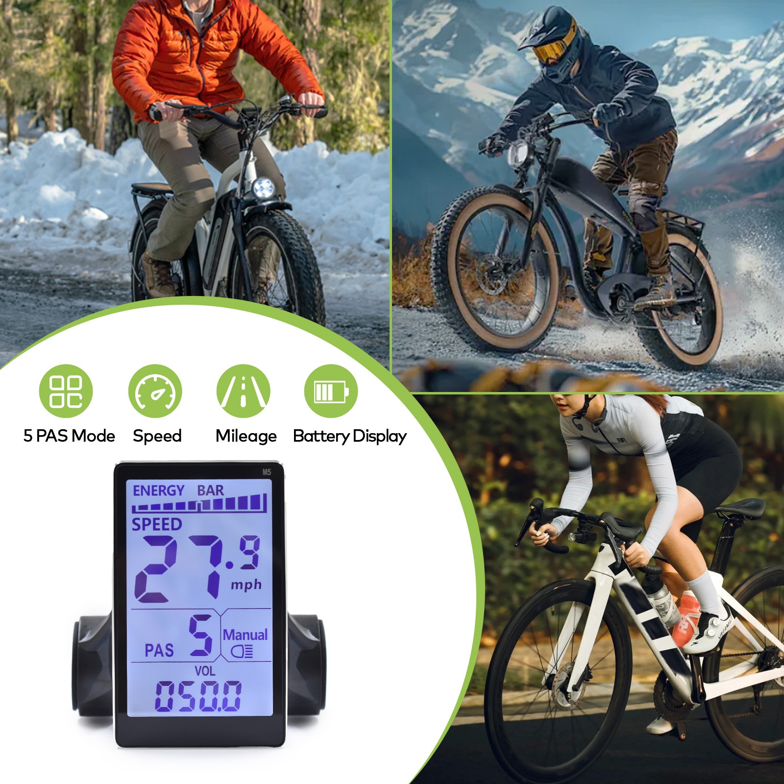 UART2 Screen Display Replacement LCD Display for Mountain Bike Electric Scoot
