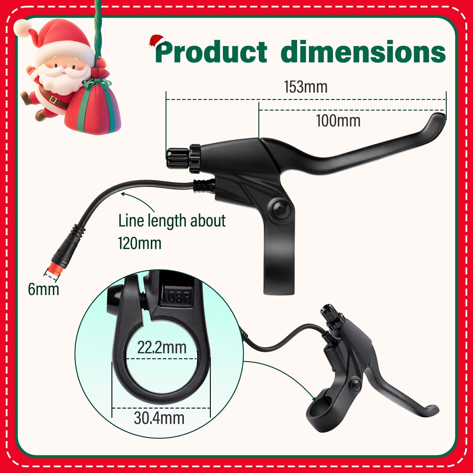 2 Pin E Bike Brake Levers Set Waterproof Electric Cut Off Power Handles