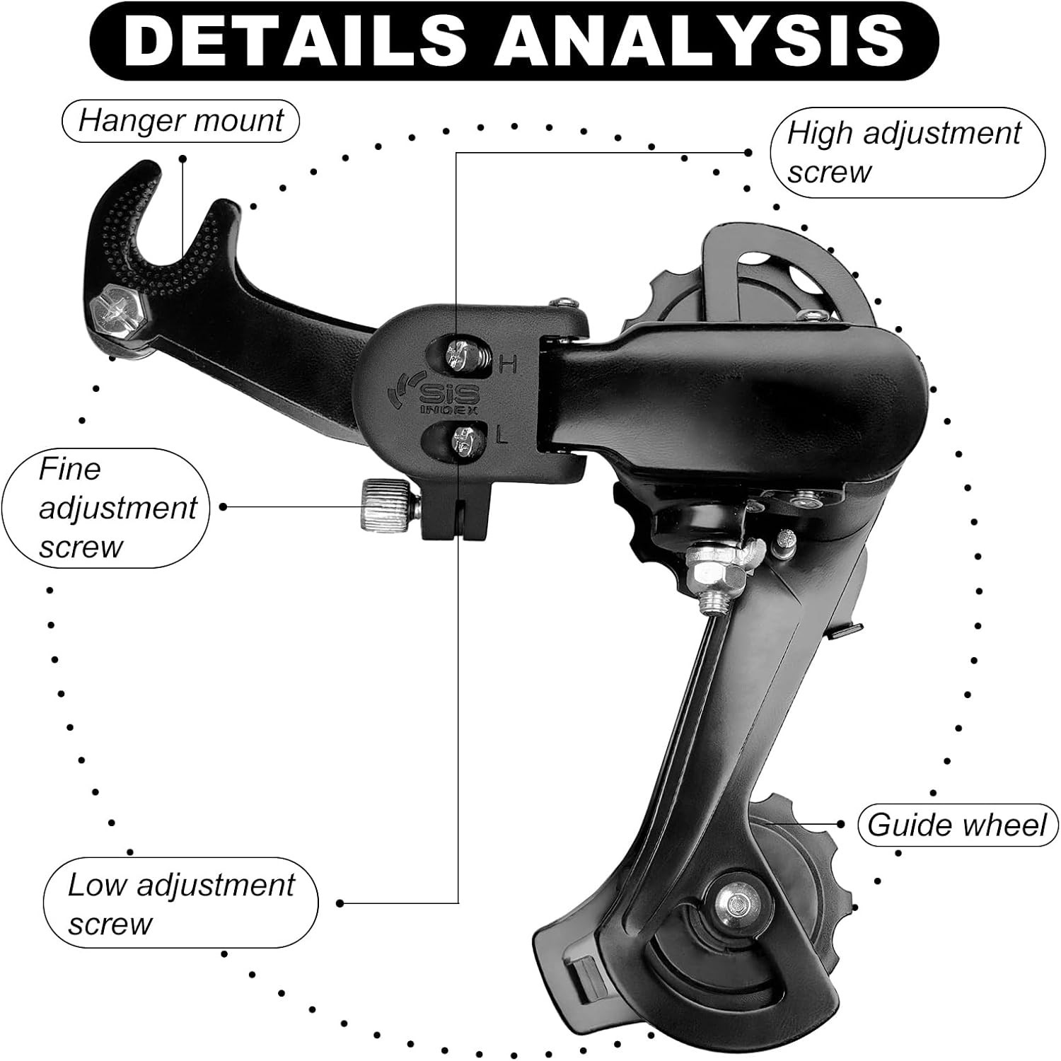 Durable Aluminum Alloy Rear Derailleur for Mountain Bike