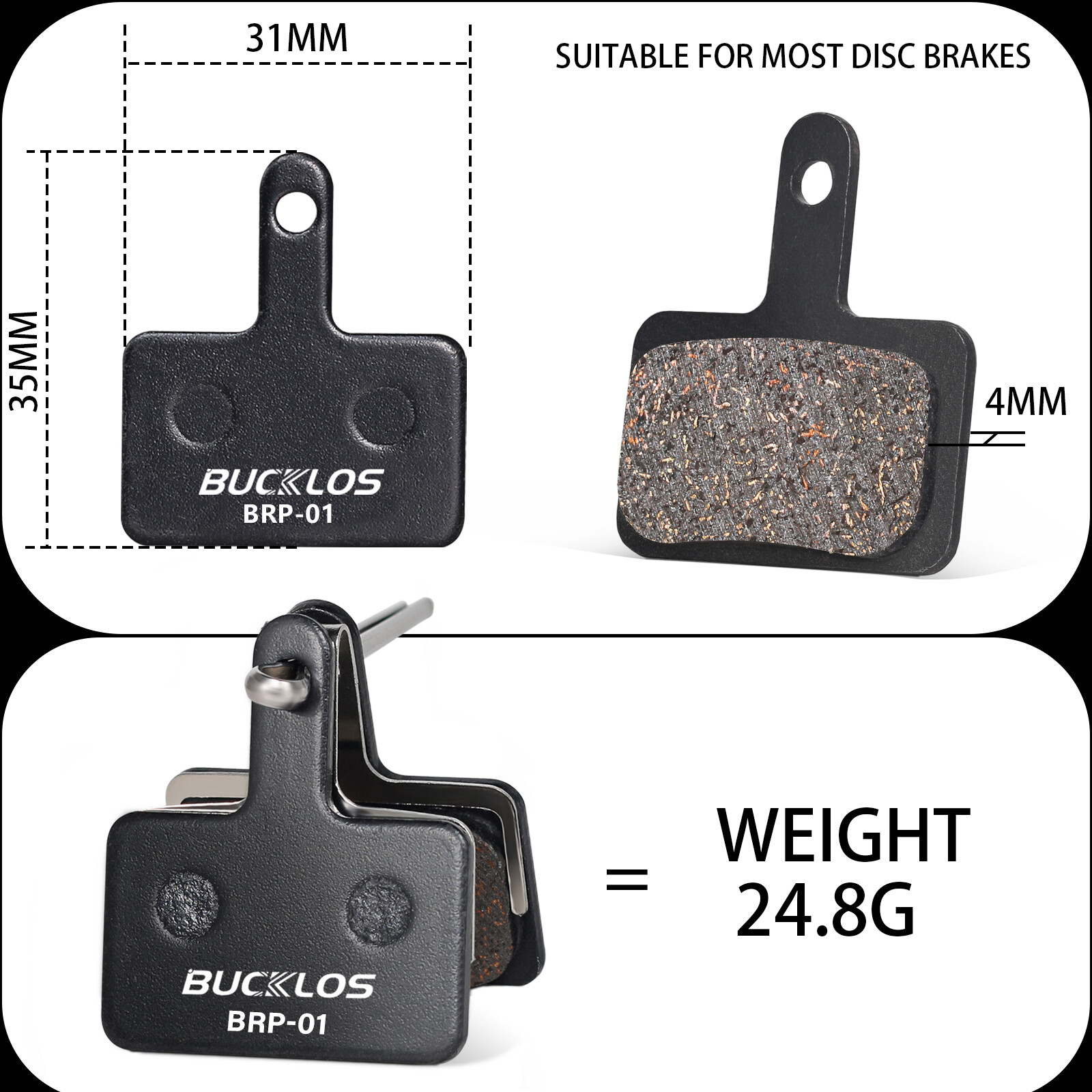 Brake Pad MTB Hydraulic Brake Semi-Metallic Disc Pad for SHIMANO MT200 B01S B05S