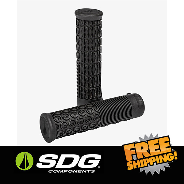 SDG Thrice 31, 136/31mm Mountain Bike Grips MTB Brown/Red/Black Lock-On Grips