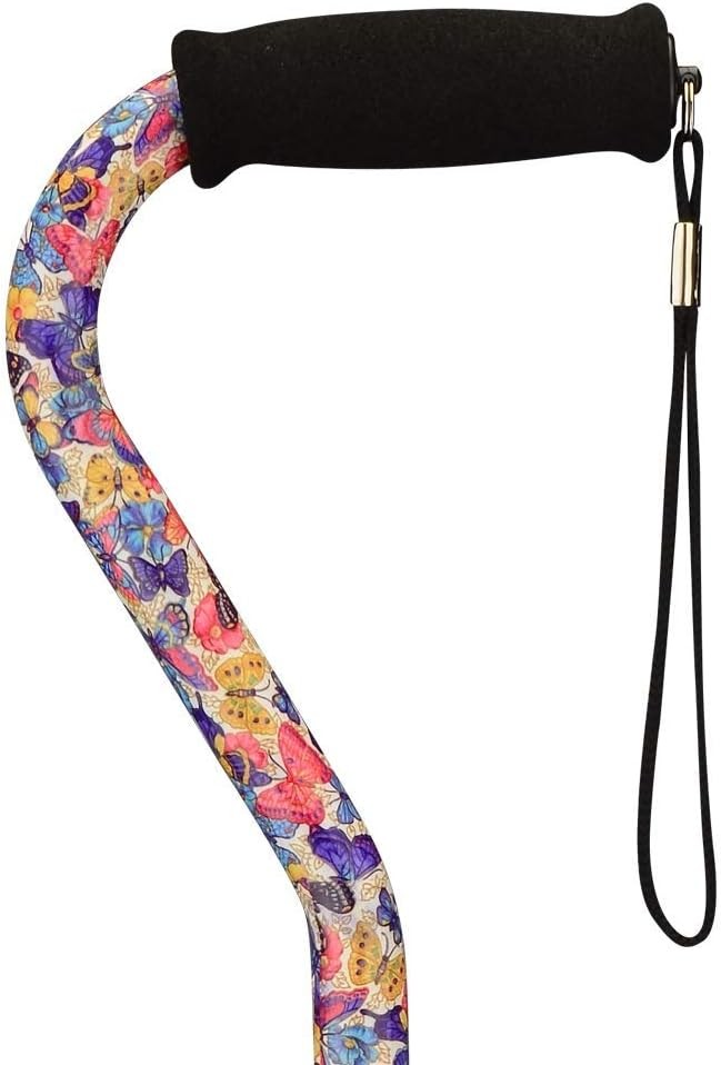 NOVA Walking Quad Cane for Men and 1 Count (Pack of 1), Butterfly Symphony