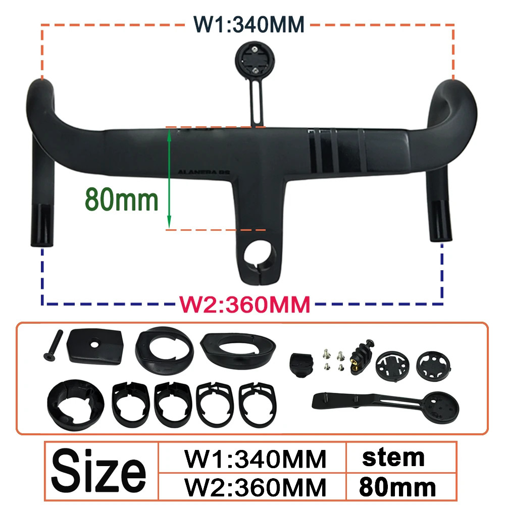 Carbon Fiber Road Bicycle Handlebars with Computer Stand Bicycle Accessories
