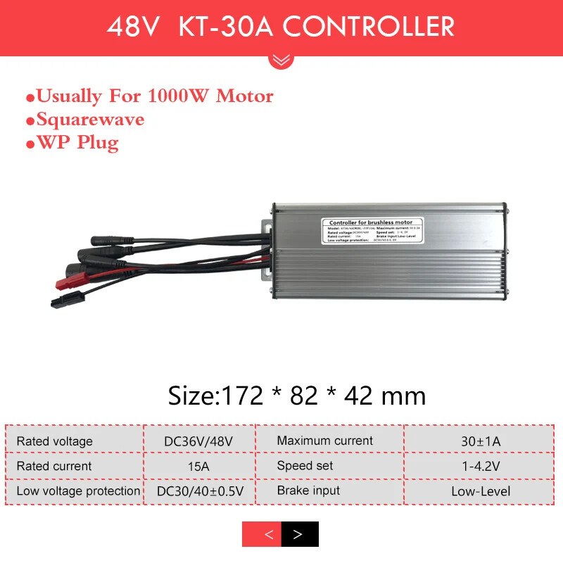 Electric Bicycle Controller 36V 48V 250W-1500W Waterproof Brushless Controller