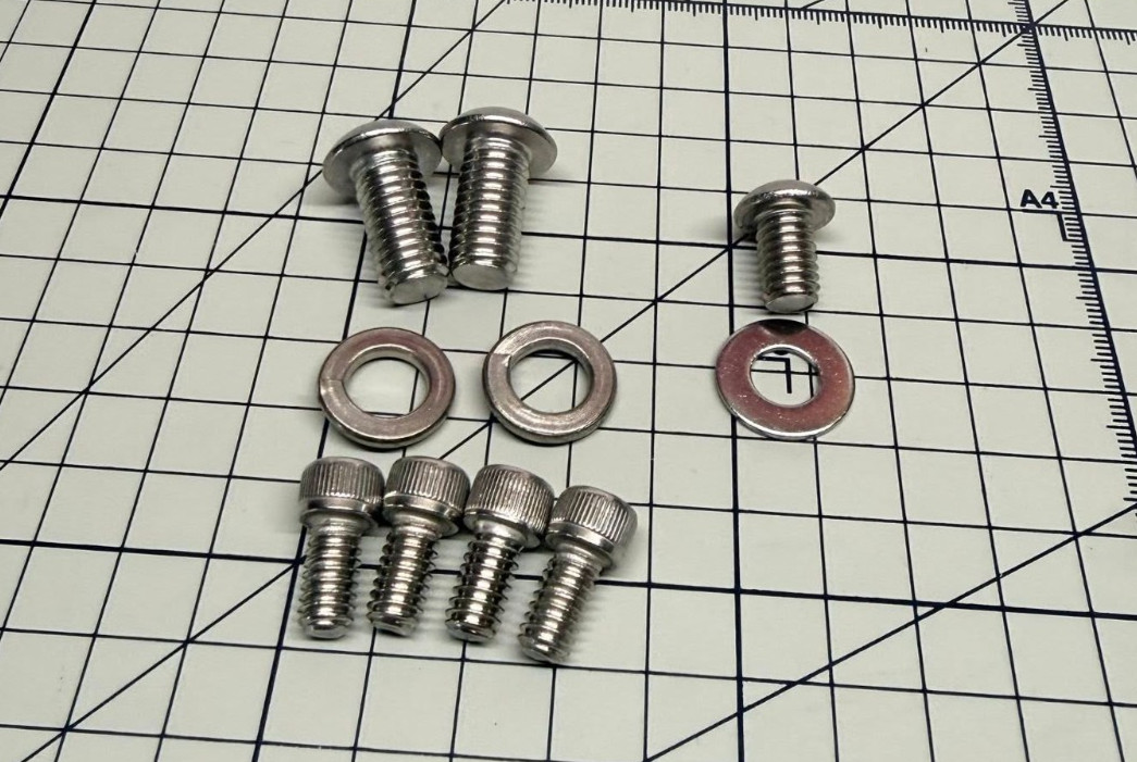 OS red line flight bolts nut cranks bmx 3 piece 1 2 pin RL pro haro mx silver