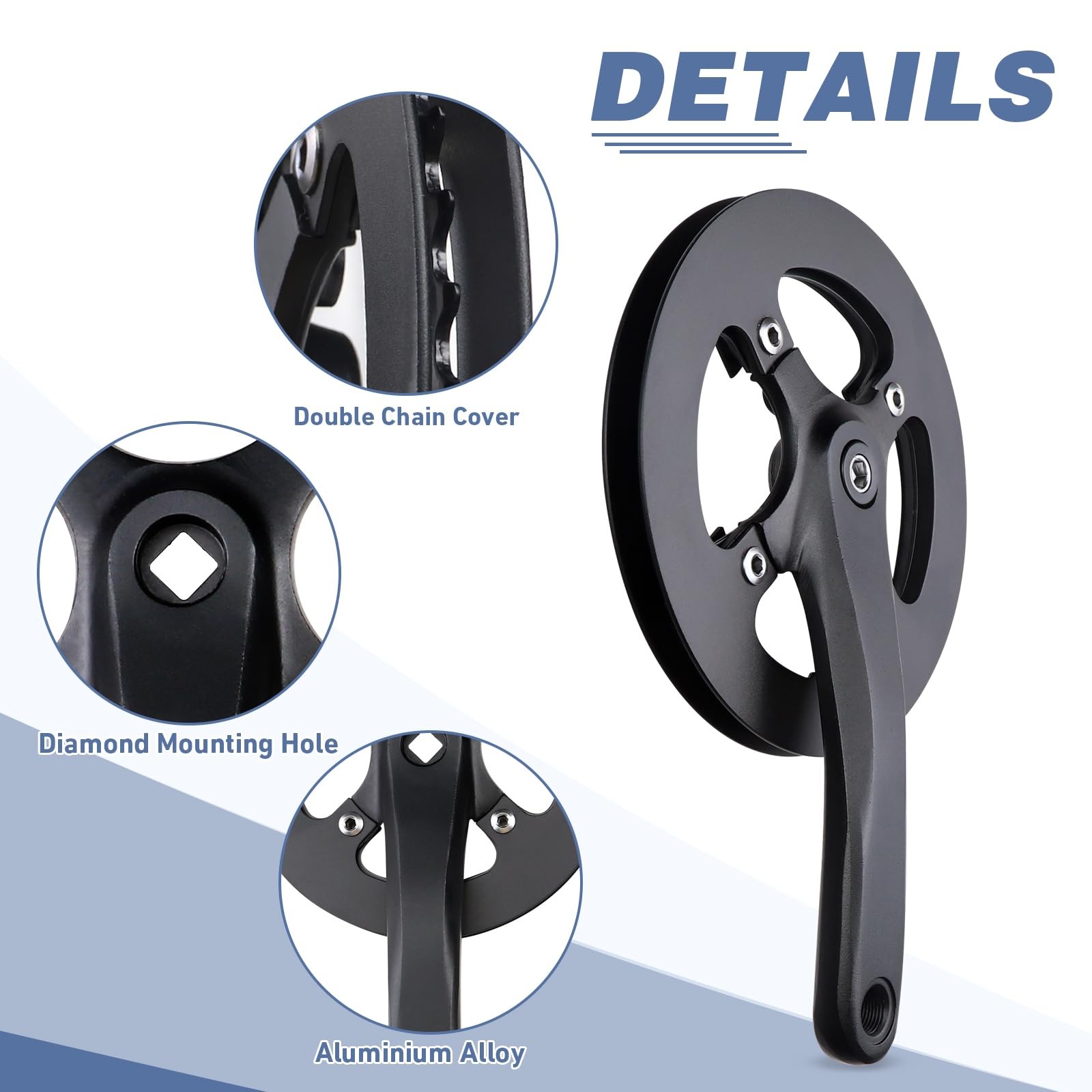 “42T Crankset with Alloy Cover, 170mm Arm for Single Speed & 6/7/8 Speed Bikes”