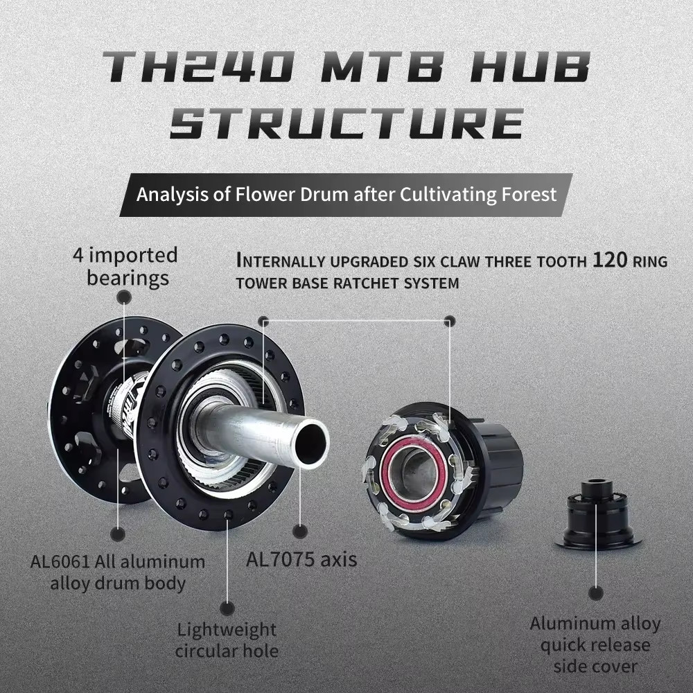 120 Click Hub Bearing MTB Hub Front Rear 32 36 Holes Disc Brake Bicycle Hubs 7 8