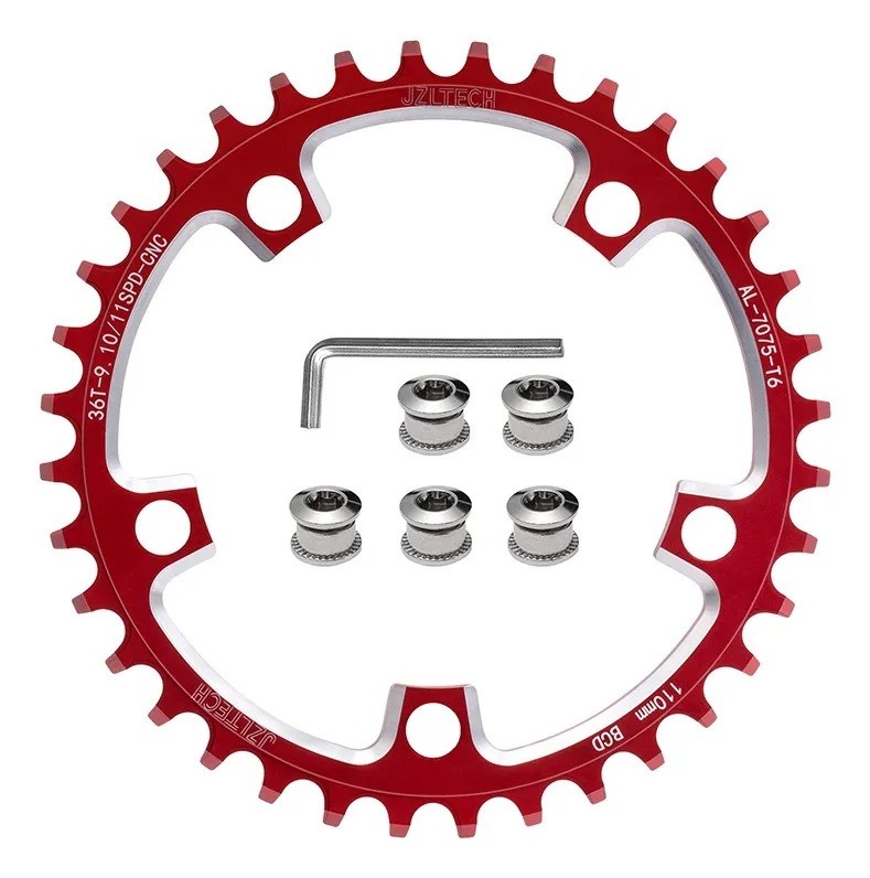 110BCD 36T-58T Aluminum Road Bike Chainring 9-11 Speed Crank Ring w/Bolts&Wrench