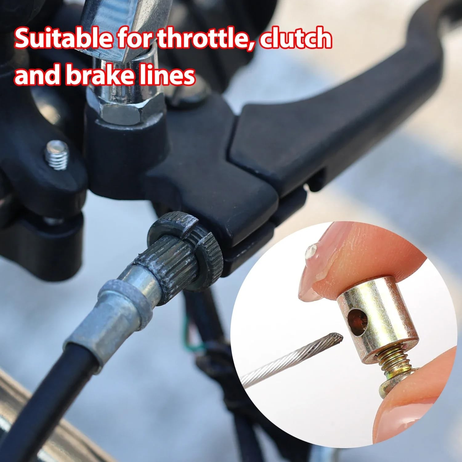 Mini Bike Throttle Cable Ends Replacement Bike Cable End Caps with Screw