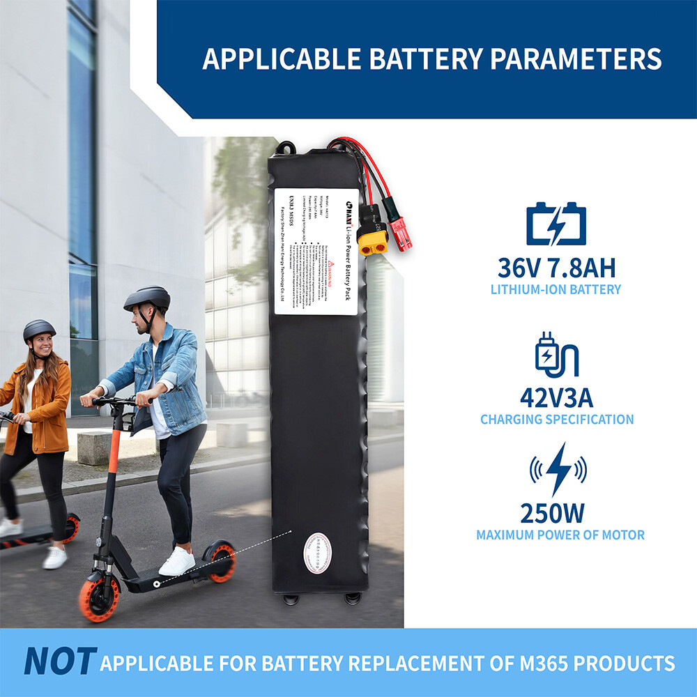 Electric Scooter 36V 7.8Ah Li-ion Battery E Scooter 280.8Wh Motor Max Power 250W