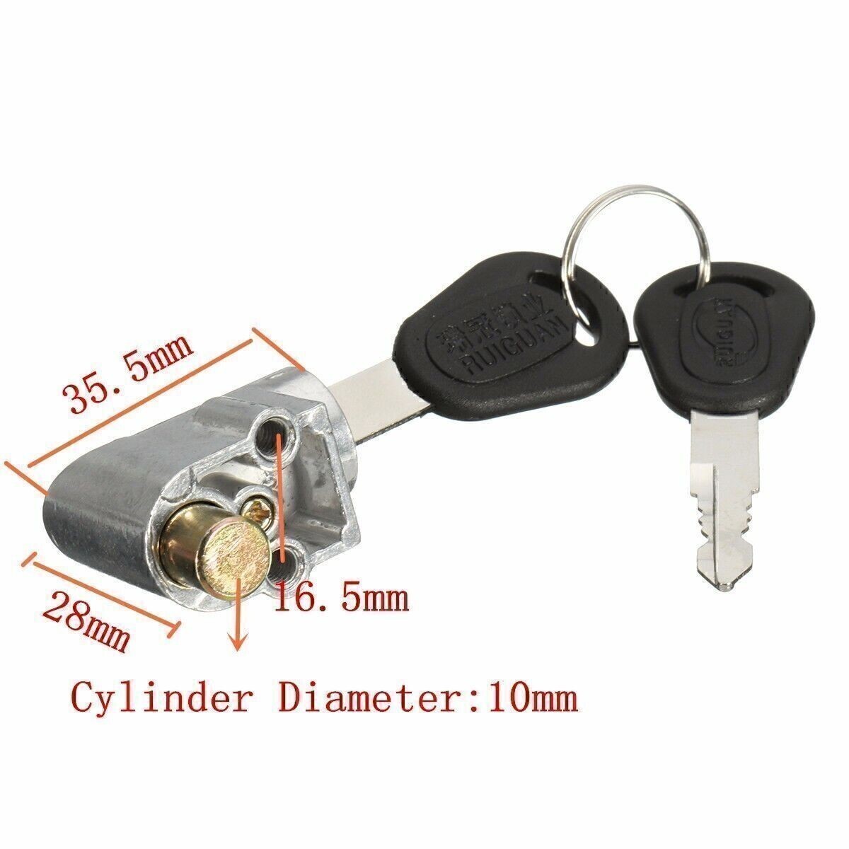 Universal E-Bike Motorcycle Scooter Battery Safety Lock Cylinder with 2 Keys