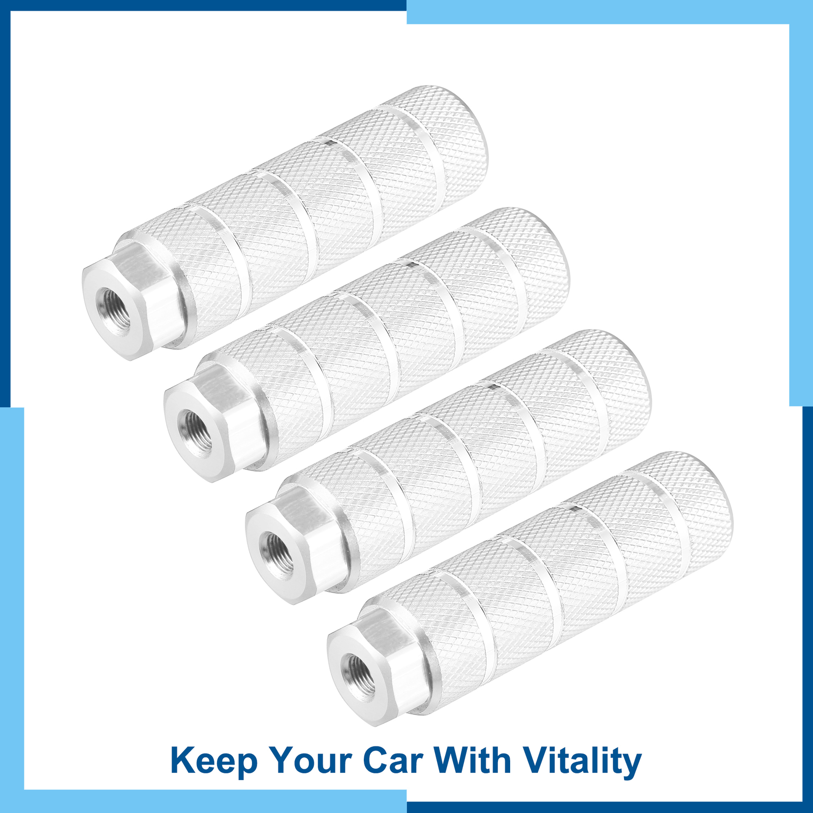 Universal Pack (4) Aluminum Alloy Rear Foot Pegs Footrests Fit 3/8 Inch Axles
