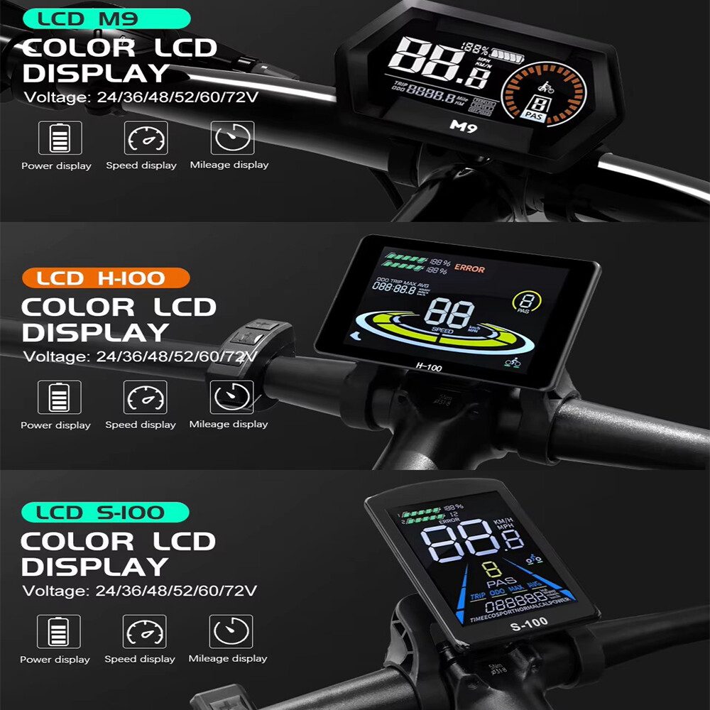 E-bike 17A 26A 30A 3-Mode Sine Wave Controller 36V 48V 250W-1000W w/ Display Set
