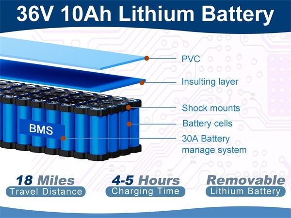 36V Electric Bicycle Bike Scooter Battery 0-1000W Ebike Lithium Battery Pack 30A