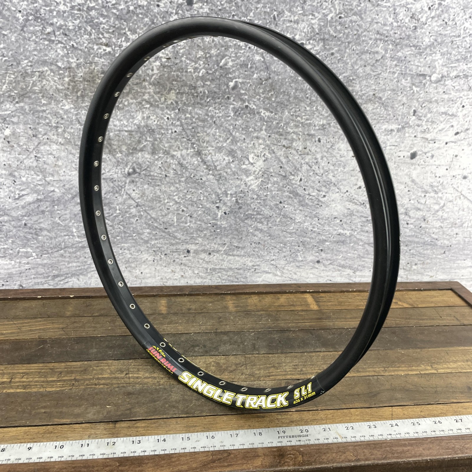 Sun Rims SingleTrack SL1 BMX Rim 20 in 36h Disc Hoop 406 x 31 Black Eyeleted 36