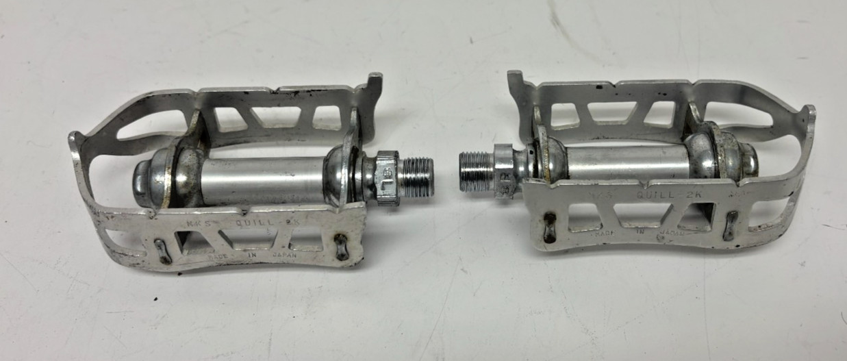 Vintage MKS Quill 2K Silver Aluminum Road Bike Platform Pedals Fast Shipping
