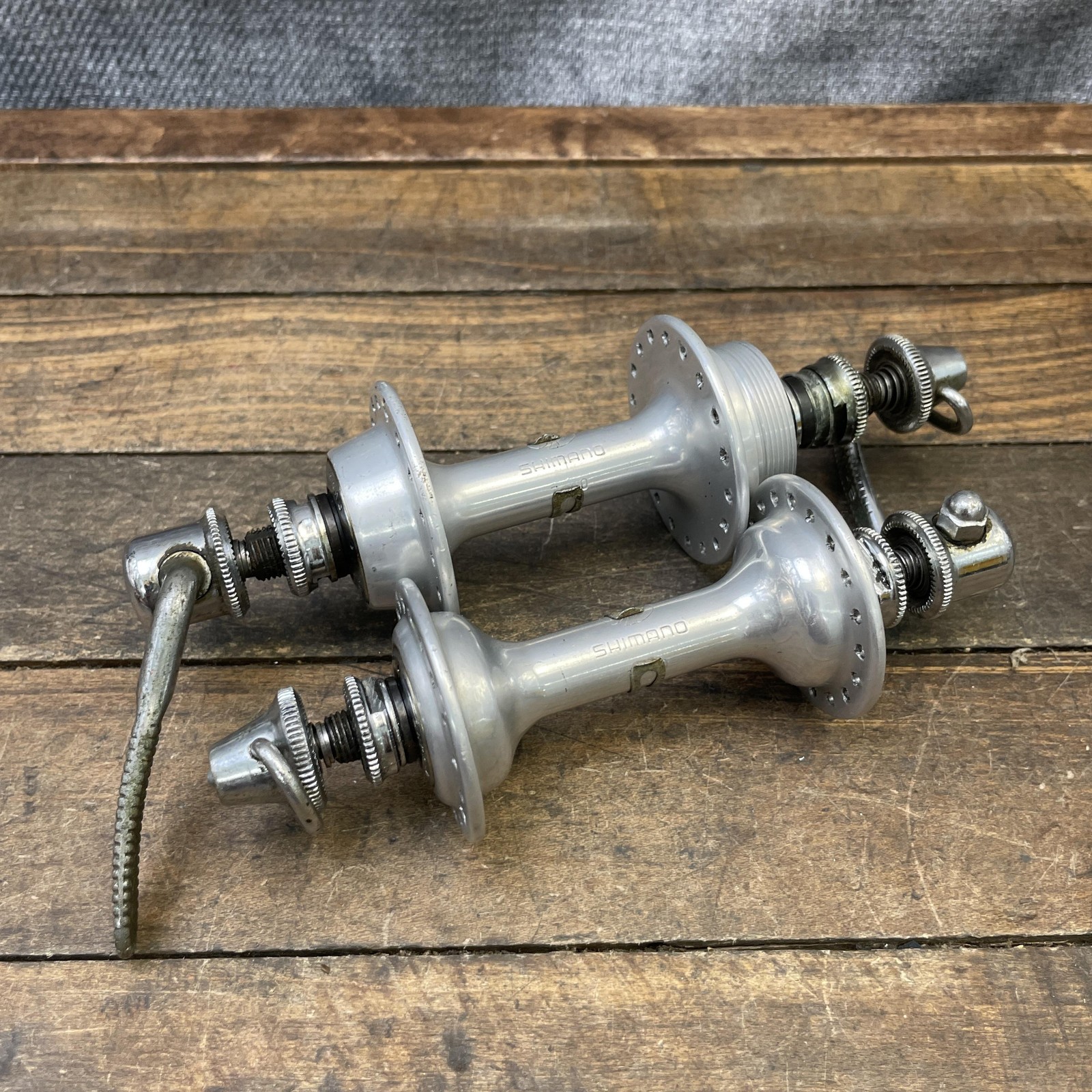 Vintage Shimano Dura-Ace 1st Gen Bike Hub Set 36H 36 Front Rear 120 70s