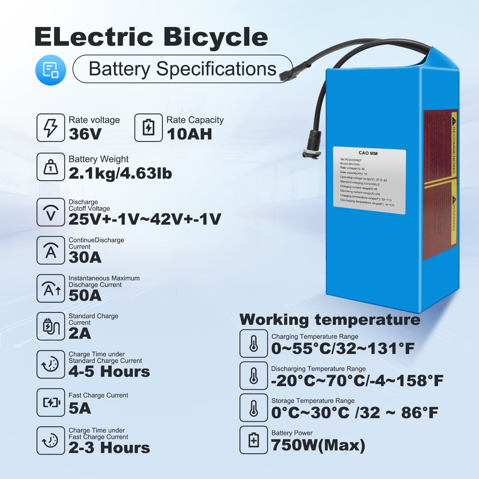 36V/48V 10Ah/14Ah/20Ah Ebike Lithium battery for Electric Bike 100W-1200W Motors
