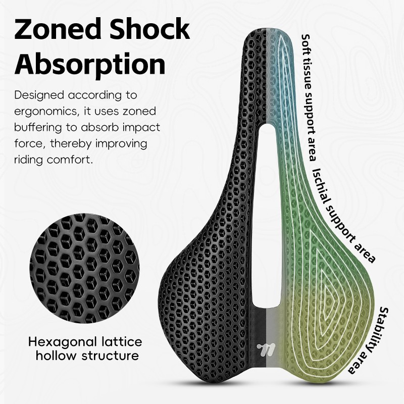 WEST BIKING 3D Printed Nylon Bicycle Saddle Hollow Racing Bike Seat Cushion