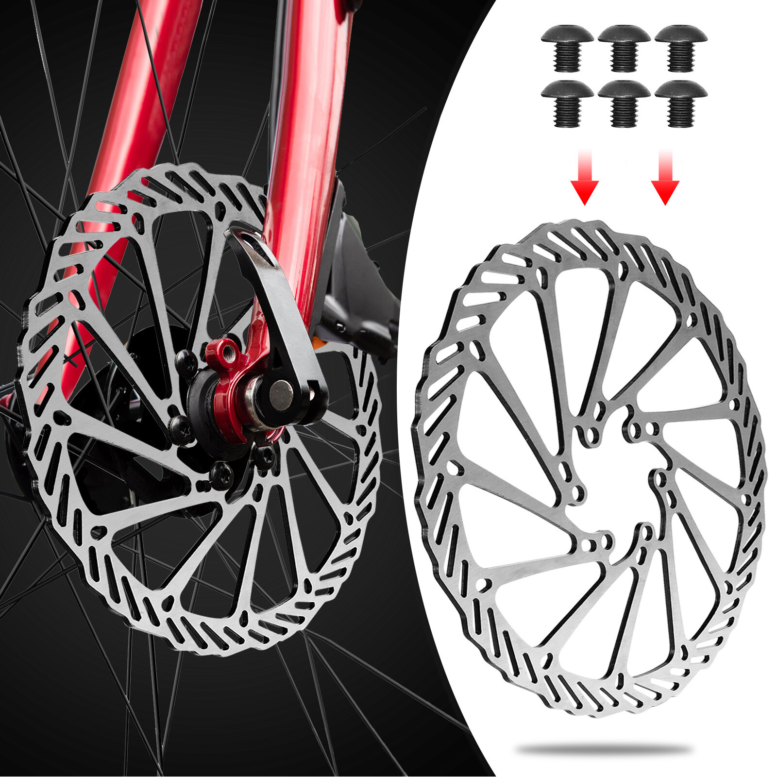 MTB Bicycle Disc Brake Hydraulic Left Front&Right Rear Caliper Lever 160mm Rotor