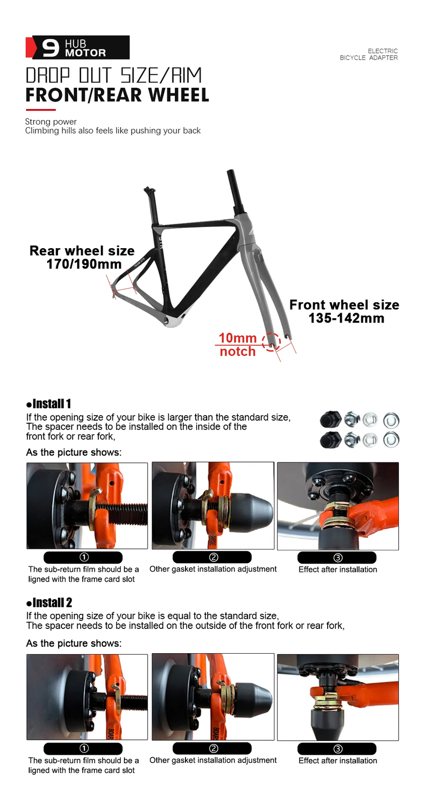 Fat Tire Snow E-bike 36V 48V 500W 20 24 26in Front Rear Brushless Gear Hub Motor