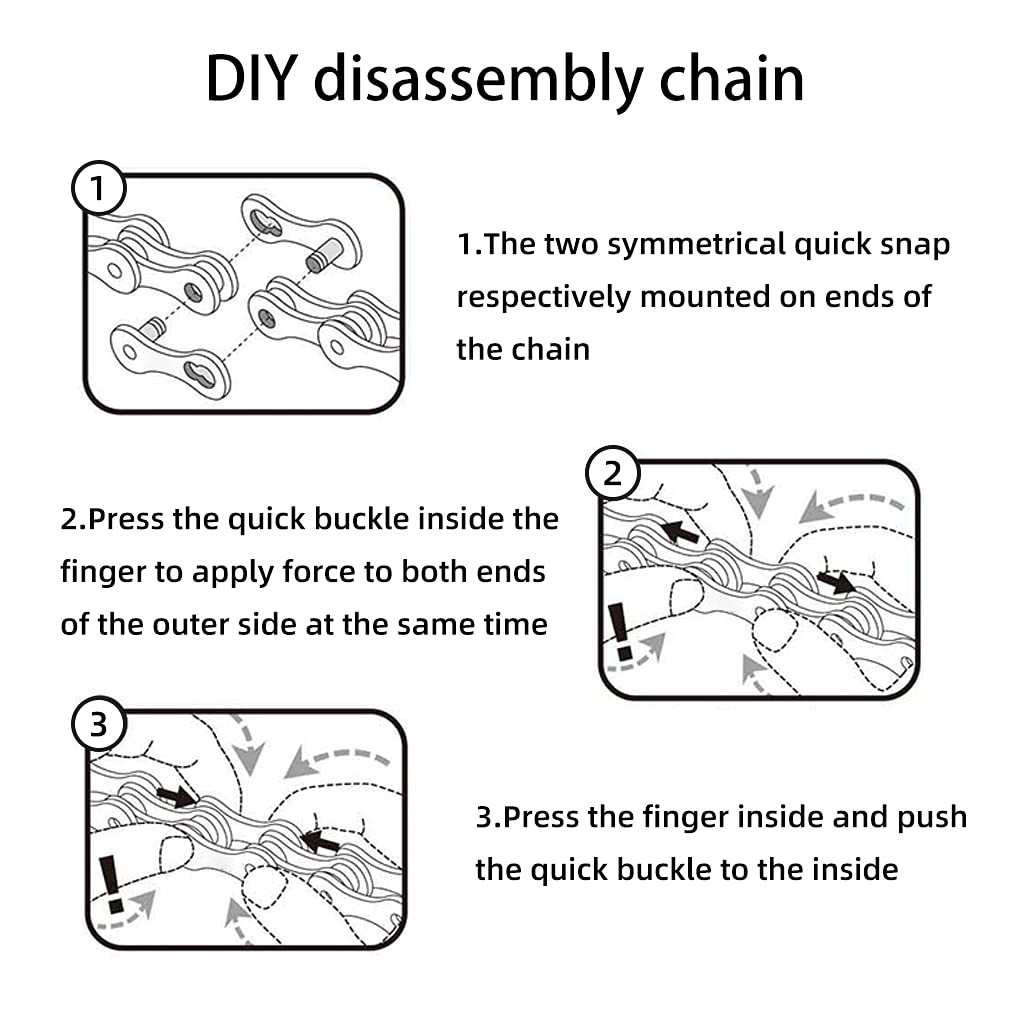 CYSKY Bike Chain 10 Speed Bicycle Chain 1/2 x 11/128 Inch 116 Links Steel Hig…