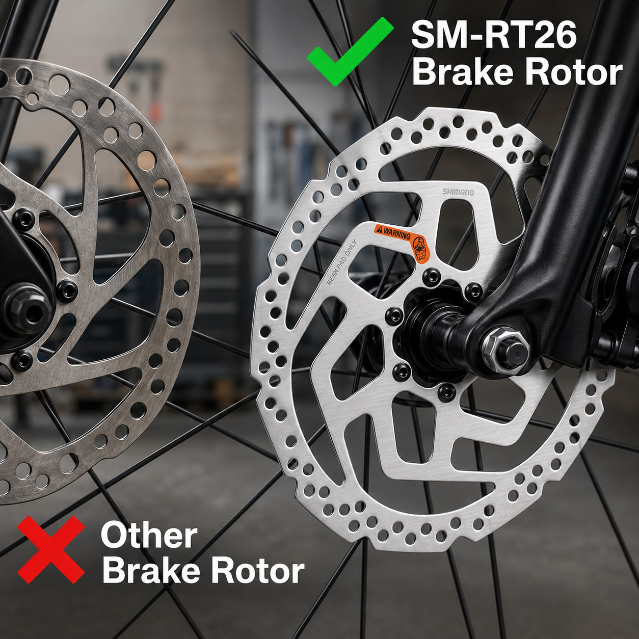 Shimano SM RT26 M 180mm 6-Bolt Disc Brake Rotor Resin Pad MTB Bike