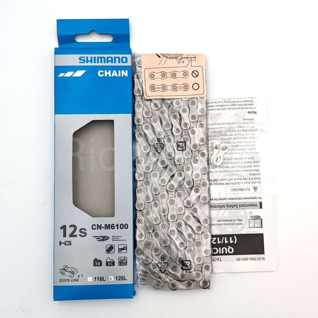 Shimano Deore CN-M6100 Bike Chain 12-Speed,126 Links, Silver ICNM6100126Q NEW